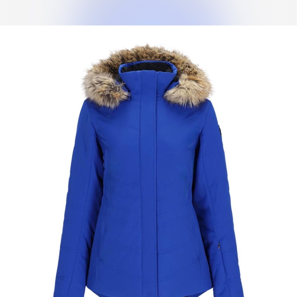 Obermeyer Women's Blue Ski Jacket with Faux Fur Hood
